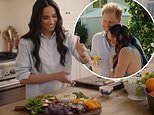 At home with Meghan.. just not HER home: Duchess rents £5m reality TV mansion a stone's throw from her own Montecito mansion for new Netflix cookery show - kitted out with a £15,000 range, £600 pans and chopping boards a snip at £60 each!