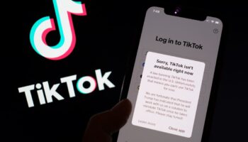 Le message affiché sur l'application TikTok dimanche