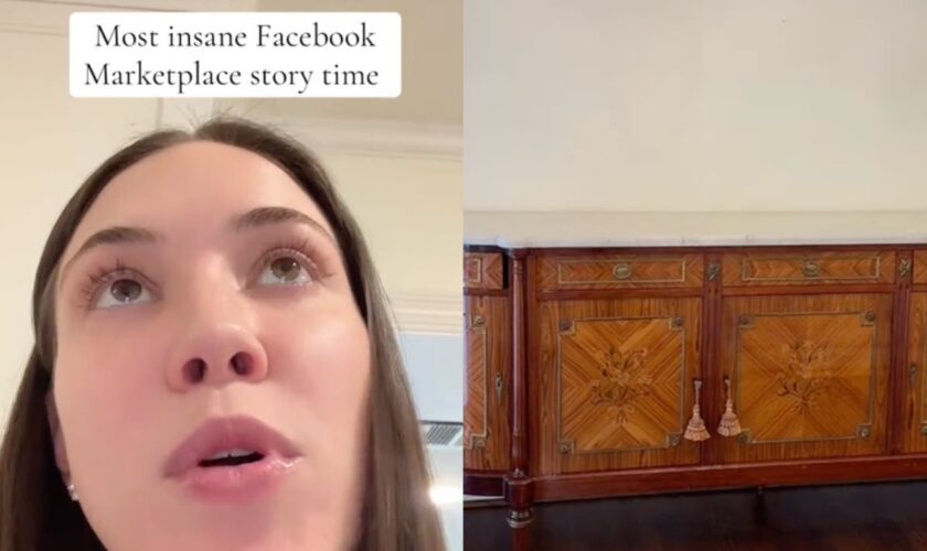 Woman thought she only bought an antique cabinet on Facebook marketplace — but discovers way more inside