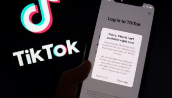 Le message affiché sur l'application TikTok dimanche