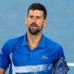 Jan 19, 2025; Melbourne, Victoria, Australia; Novak Djokovic of Serbia gestures during his match against Jiri Lehecka of Czech Republic in the fourth round of the men's singles at the 2025 Australian Open at Melbourne Park. Mandatory Credit: Mike Frey-Imagn Images