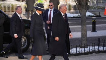 Melania Trump wears navy coat and hat for Inauguration Day church visit