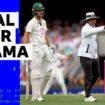 Australia's Sam Konstas & India's Jaspit Bumrah are separated by an umpire